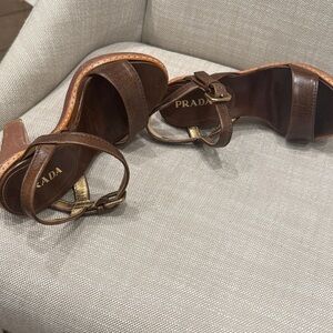 Prada Women's Dark Brown Leather Heels